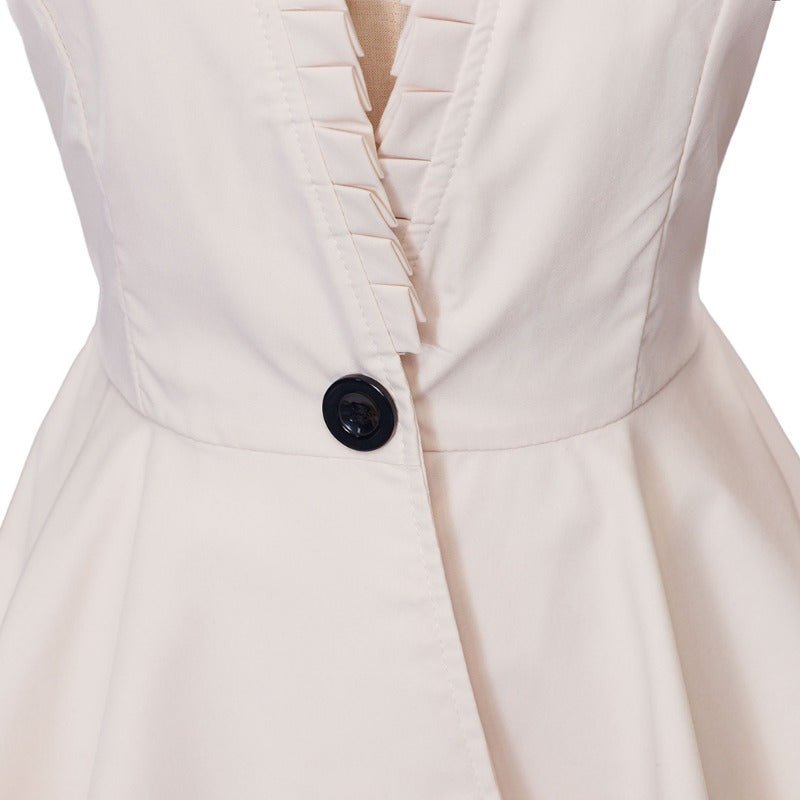 Vestido Gótico Medieval de Cocktail Alto-Bajo – Traje de Cosplay de Manga Larga para Mujer - Fantasia Cosera