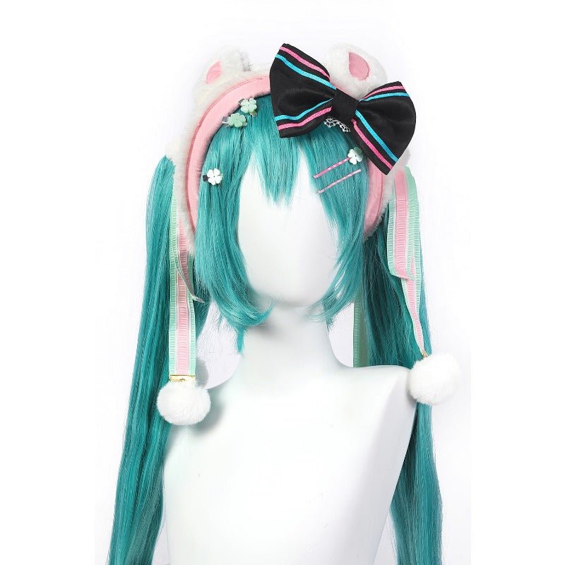 Traje de Cosplay Magical Mirai 2021 Clover Bunny Miku con Botas - Disfraz de Hatsune Miku - Fantasia Cosera
