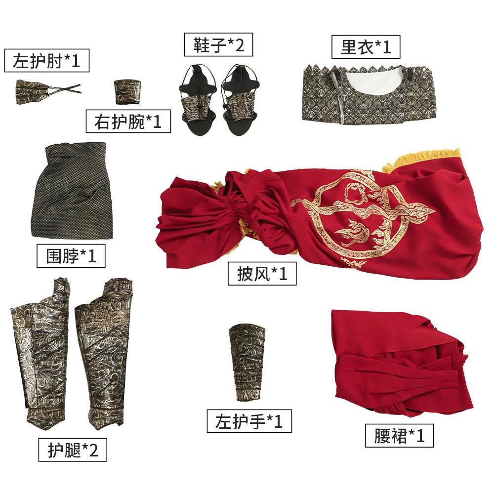 Traje de Cosplay Messmer Elden Ring - Túnica Roja con Cinturón para Hombres - Fantasia Cosera