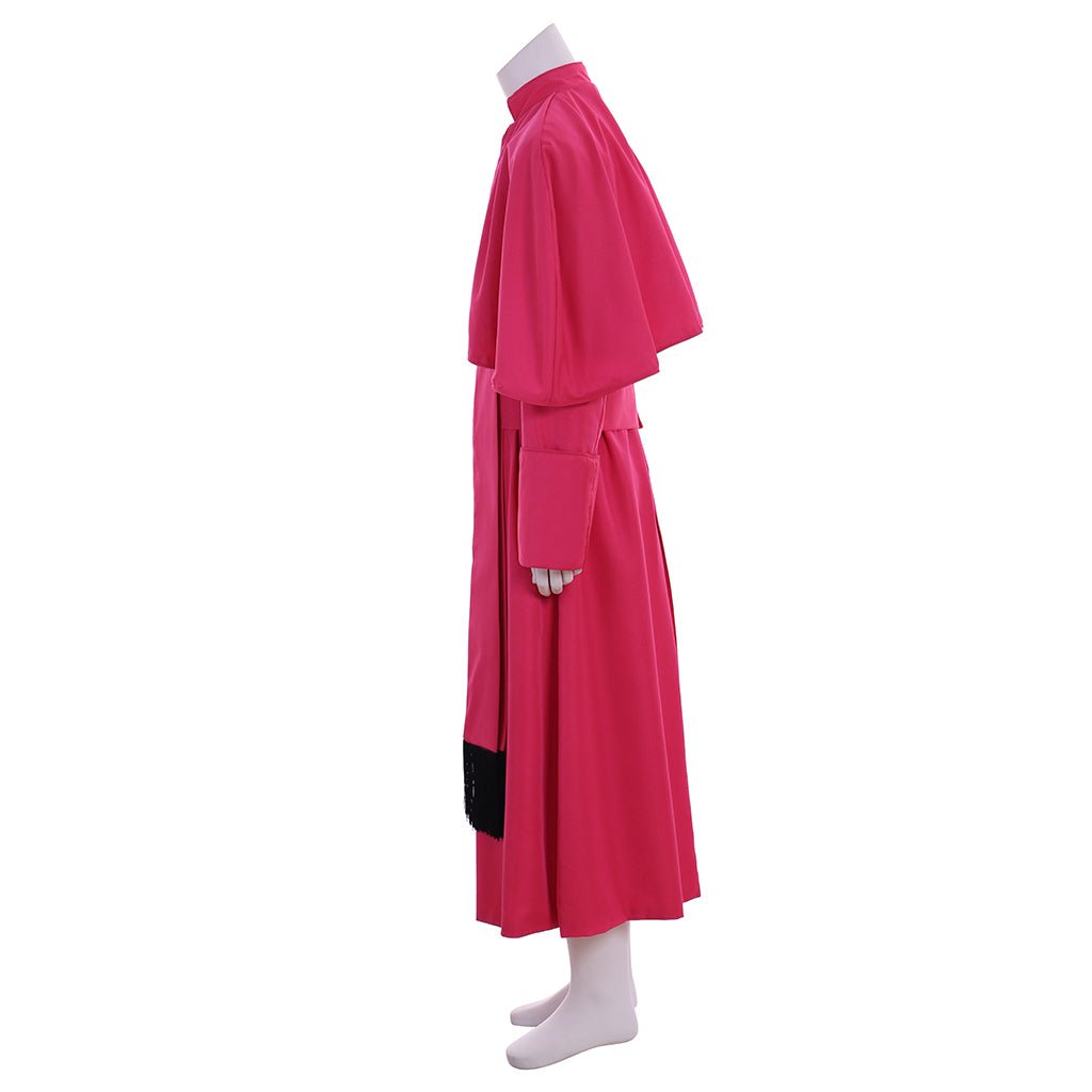 Traje de Sotana Romana para Hombres - Casulla Roja Medieval con Cinturón - Fantasia Cosera