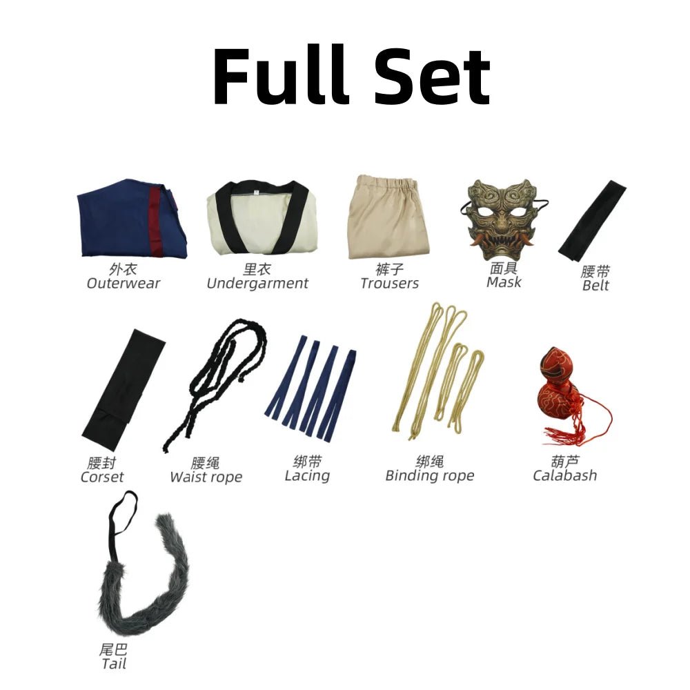 Traje de Cosplay Black Myth: Wukong | El Destinado Guerrero Enmascarado para Halloween y Expos de Anime - Fantasia Cosera