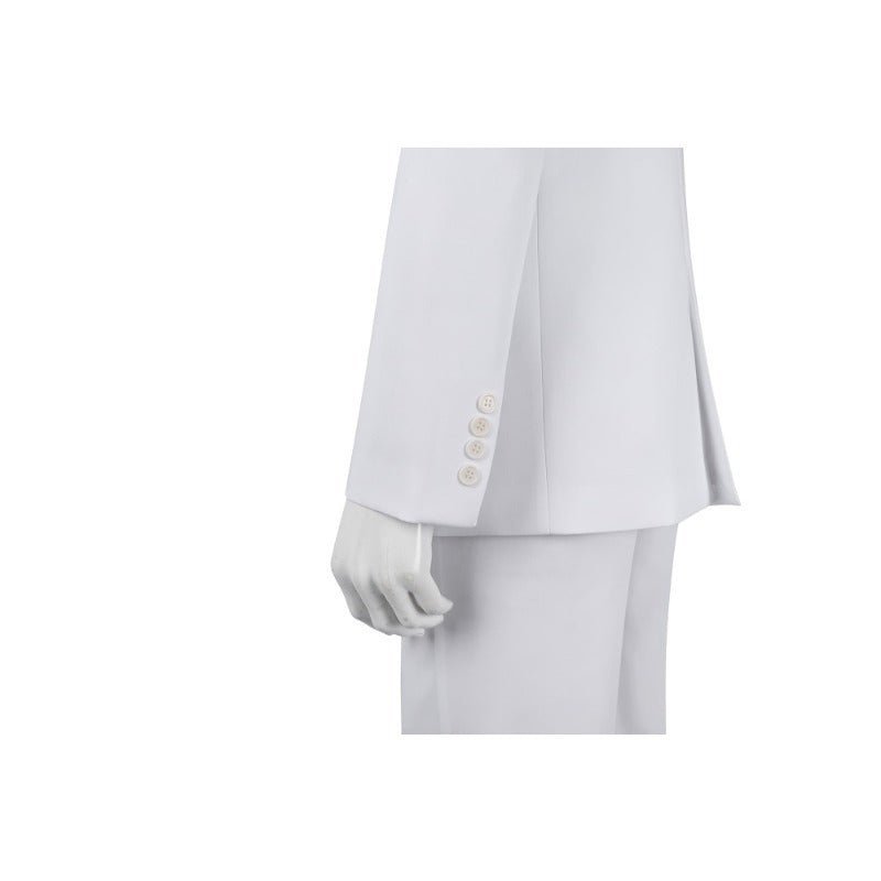 Traje de Cosplay Joker 2 Arthur Fleck Blanco - Conjunto Completo: Traje, Camisa, Chaleco, Pantalones, Corbata - Fantasia Cosera