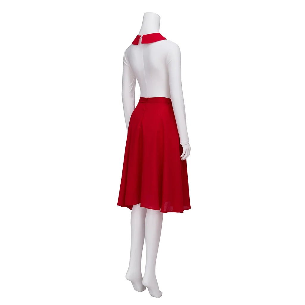 TV Grease: Auge de las Pink Ladies Traje de Cheerleader Cosplay - Falda Roja con Accesorios - Fantasia Cosera