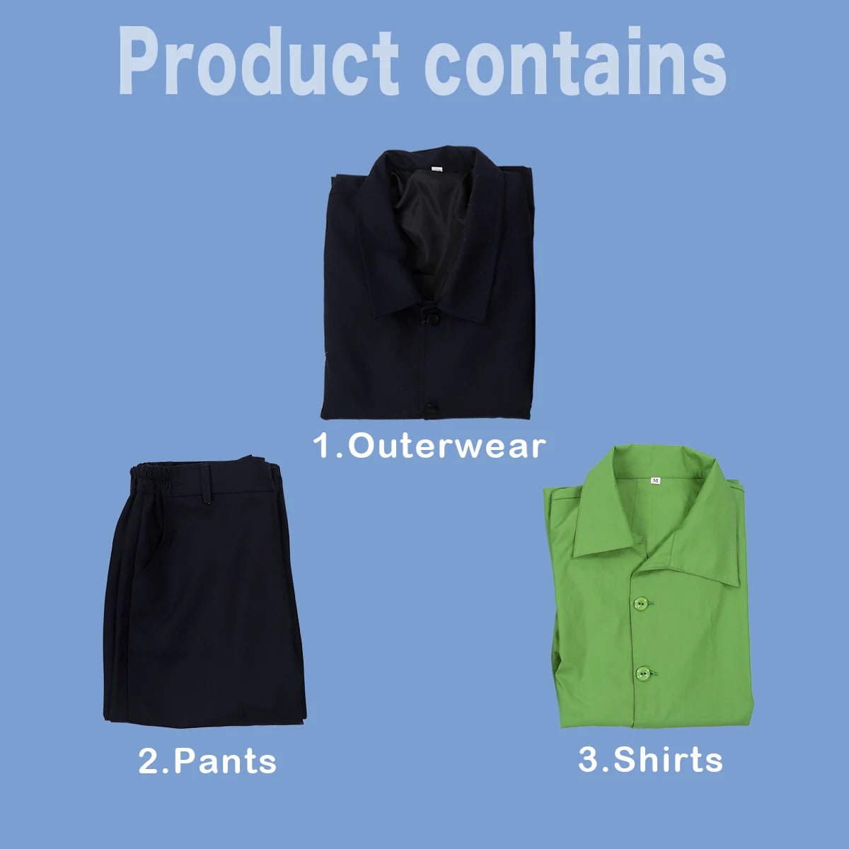 Disfraz de Cosplay de Isagi de Blue Lock - Camisa Verde, Pantalones Negros y Peluca - Fantasia Cosera