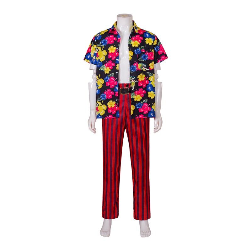 Traje de Ace Ventura Detective de Mascotas Camisa Hawaiana Pantalones Cinturón Juego Completo - Fantasia Cosera
