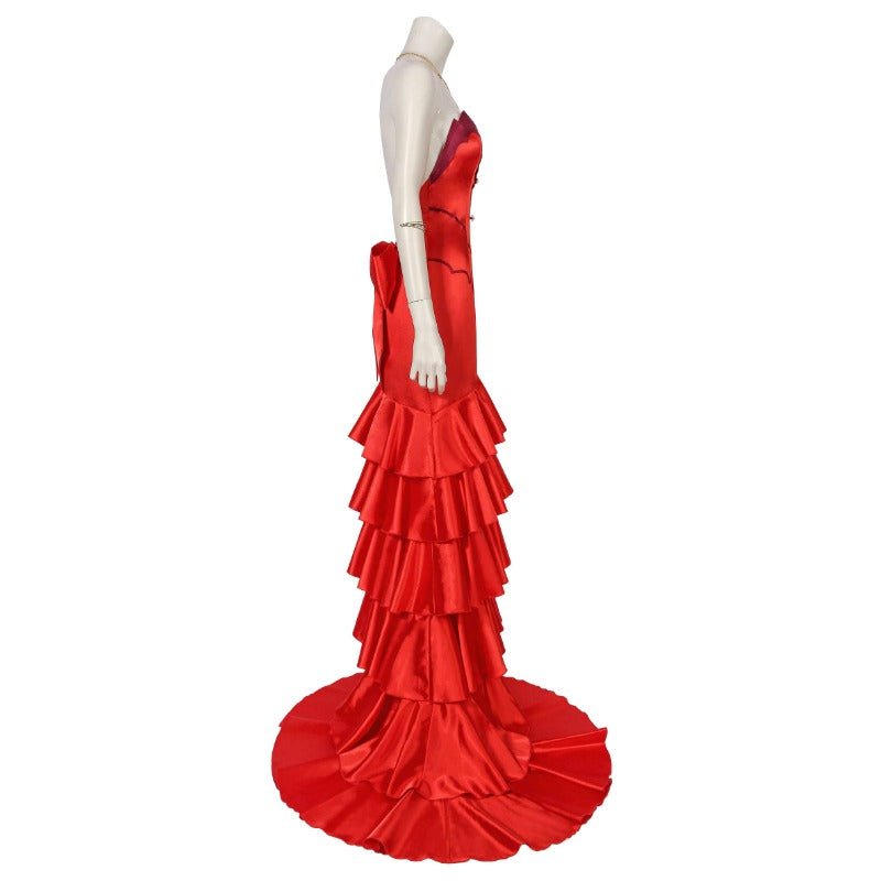 Vestido Rojo sin Tiras de Aerith FF7 Disfraz de Cosplay para Halloween y Fiestas - Fantasia Cosera