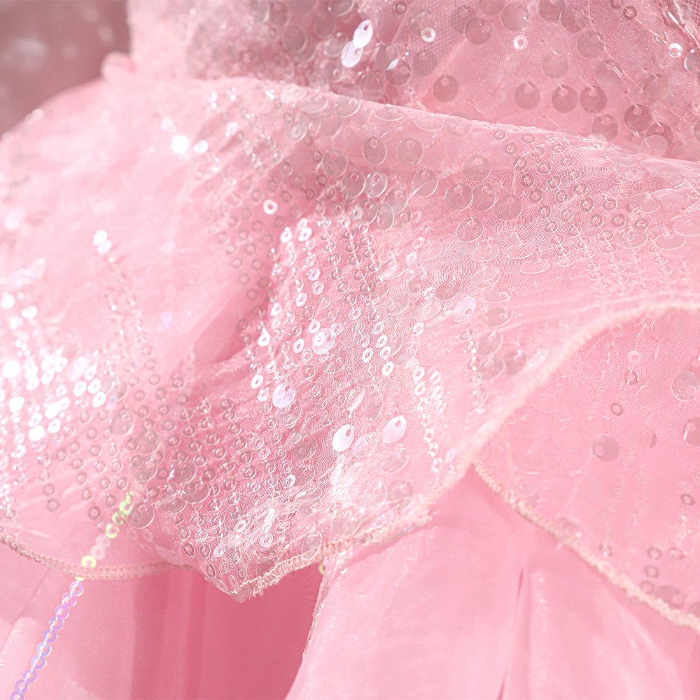 Vestido de Boda Rosa de Glinda de Wicked - Traje de Cosplay para Representaciones Musicales - Fantasia Cosera