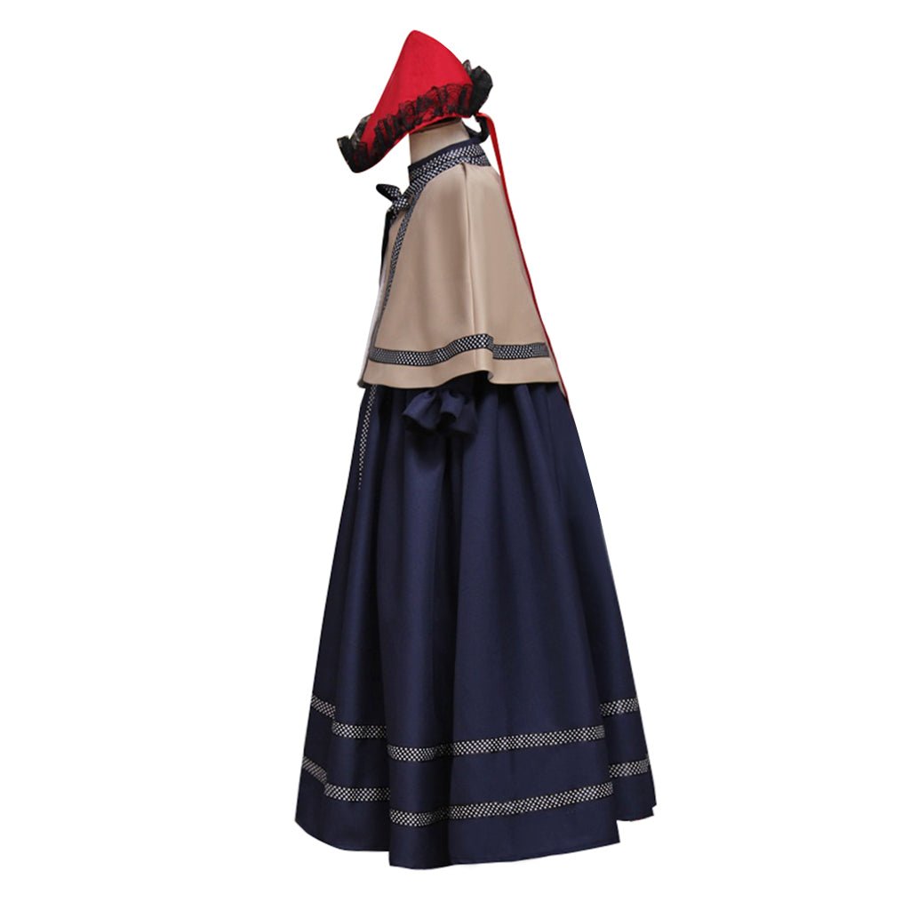 Traje de Cosplay Medieval Gótico Lolita para Niñas con Capa y Sombrero – Outfit de Fantasía Único para Fiestas y Eventos - Fantasia Cosera