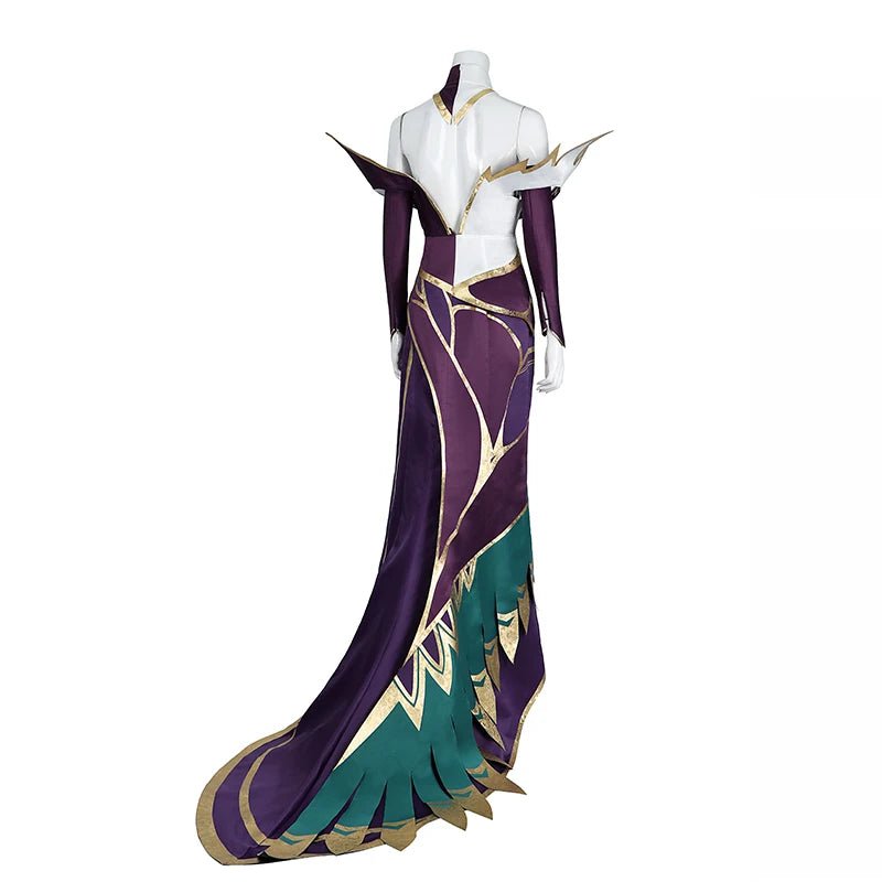 Traje de Cosplay de Morgana del Coven de LOL para Mujer - Vestido Morado de Bruja - Conjunto Completo para Halloween - Fantasia Cosera