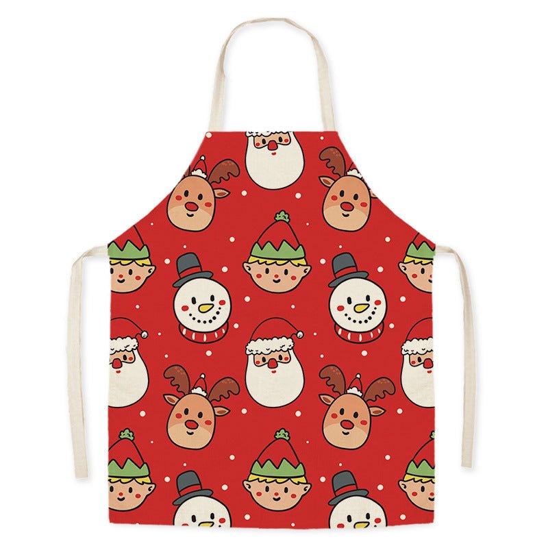 Delantal de Lino Anti-manchas para Cocina de Navidad y Año Nuevo, Decoración del Hogar para Adultos y Niños, Regalo de Evento - Fantasia Cosera