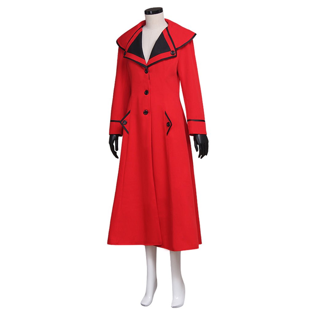 Traje de Cosplay de Mary Poppins Chaqueta Vestido Adulto Negro/Rojo - Fantasia Cosera