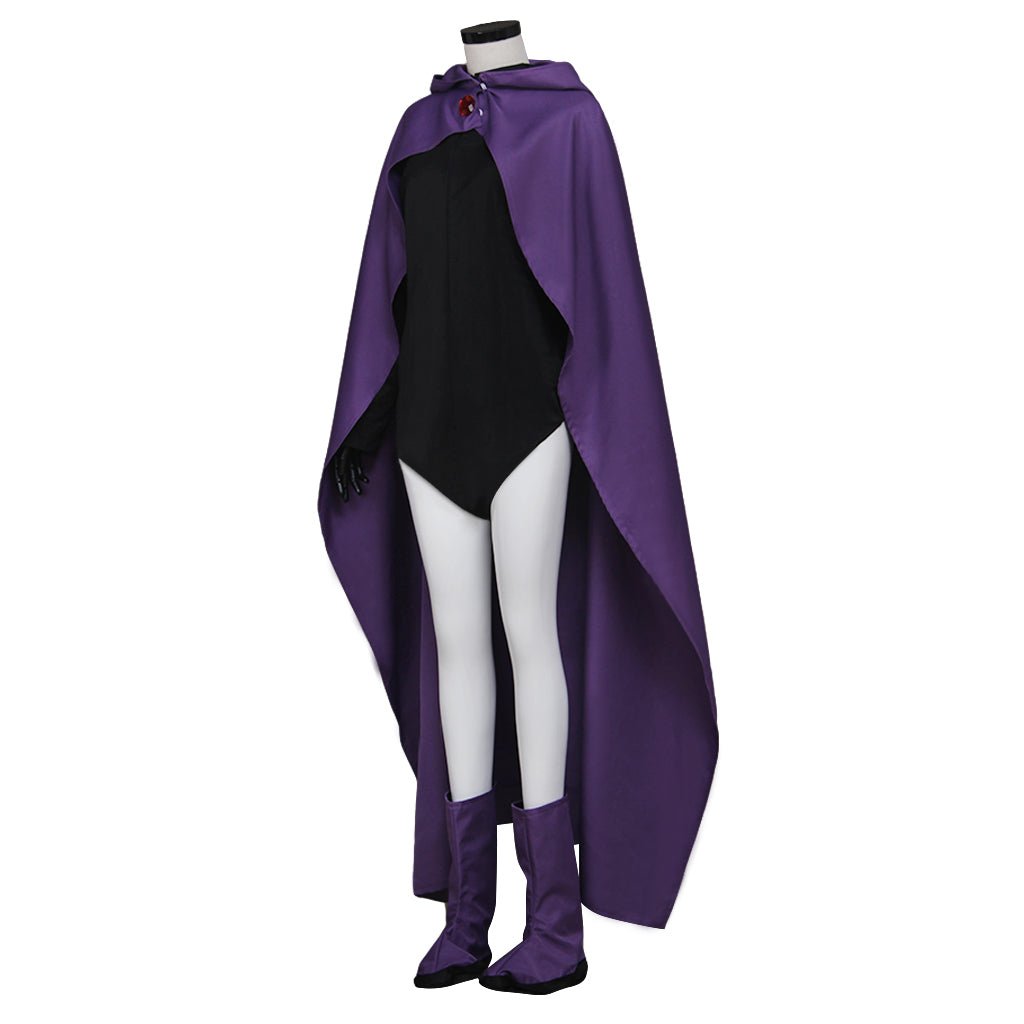 Traje de Cosplay de Raven de Teen Titans - Superheroína Comic Halloween Capa y Unitard - Fantasia Cosera