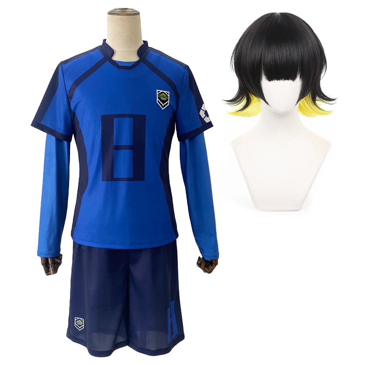 Disfraz y Peluca de Cosplay de Blue Lock: Isagi Bachira, Chigiri Nagi, Rin Sae, Itoshi Kaiser, Reo Hiori, Barou Shidou, Niko Yukimiya - Fantasia Cosera