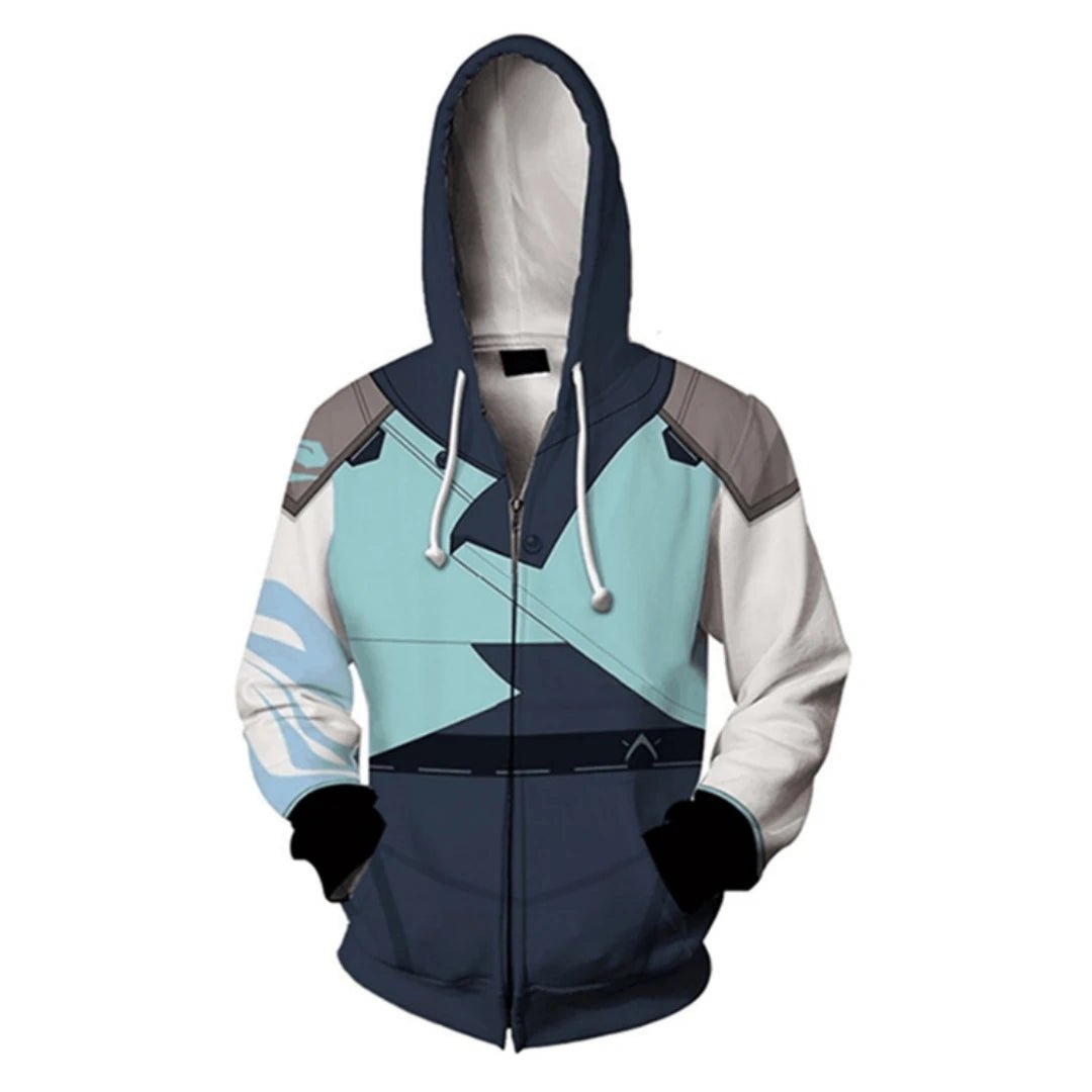 Traje de Cosplay de Jett de Valorant Unisex Sudadera con Capucha Impresión 3D para Halloween Carnaval Fiesta Comic Con Ropa Callejera - Fantasia Cosera