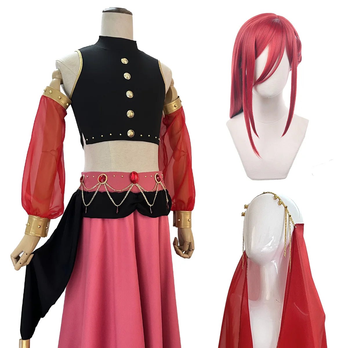 Disfraz Cosplay Chigiri de Blue Lock con Peluca de la Serie Árabe, Fibra Sintética Rosa, Regalo para Halloween y Navidad - Fantasia Cosera