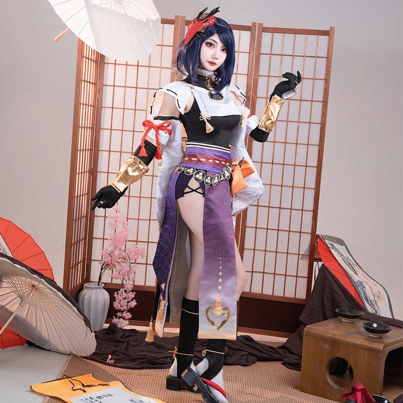Traje Cosplay Kujou Sara Genshin Impact Mujer Vestido Disfraz Halloween Conjunto Completo con Gorro Rojo - Fantasia Cosera