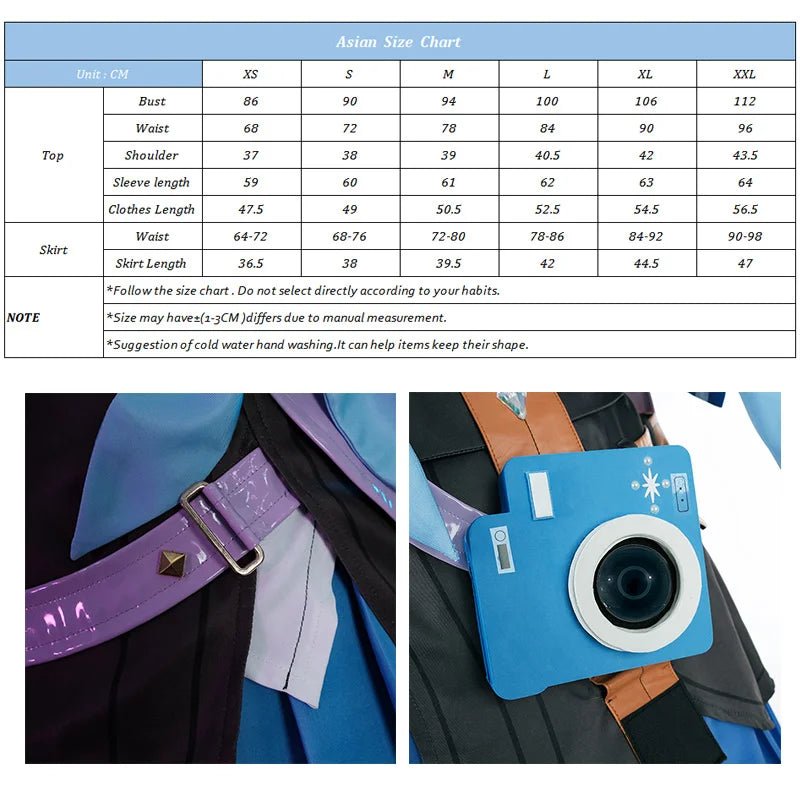 Traje de Cosplay de Marzo 7 del Juego Honkai Star Rail - Vestido Azul para Mujer - Fantasia Cosera