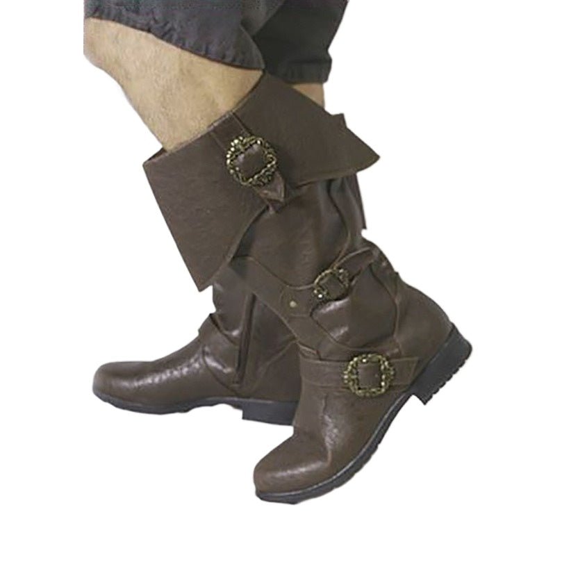 Botas de Caballero Renacentista Caña Larga Piel PU Zapatos Medievales para Cosplay Vikingo Pirata y Carnavales - Fantasia Cosera