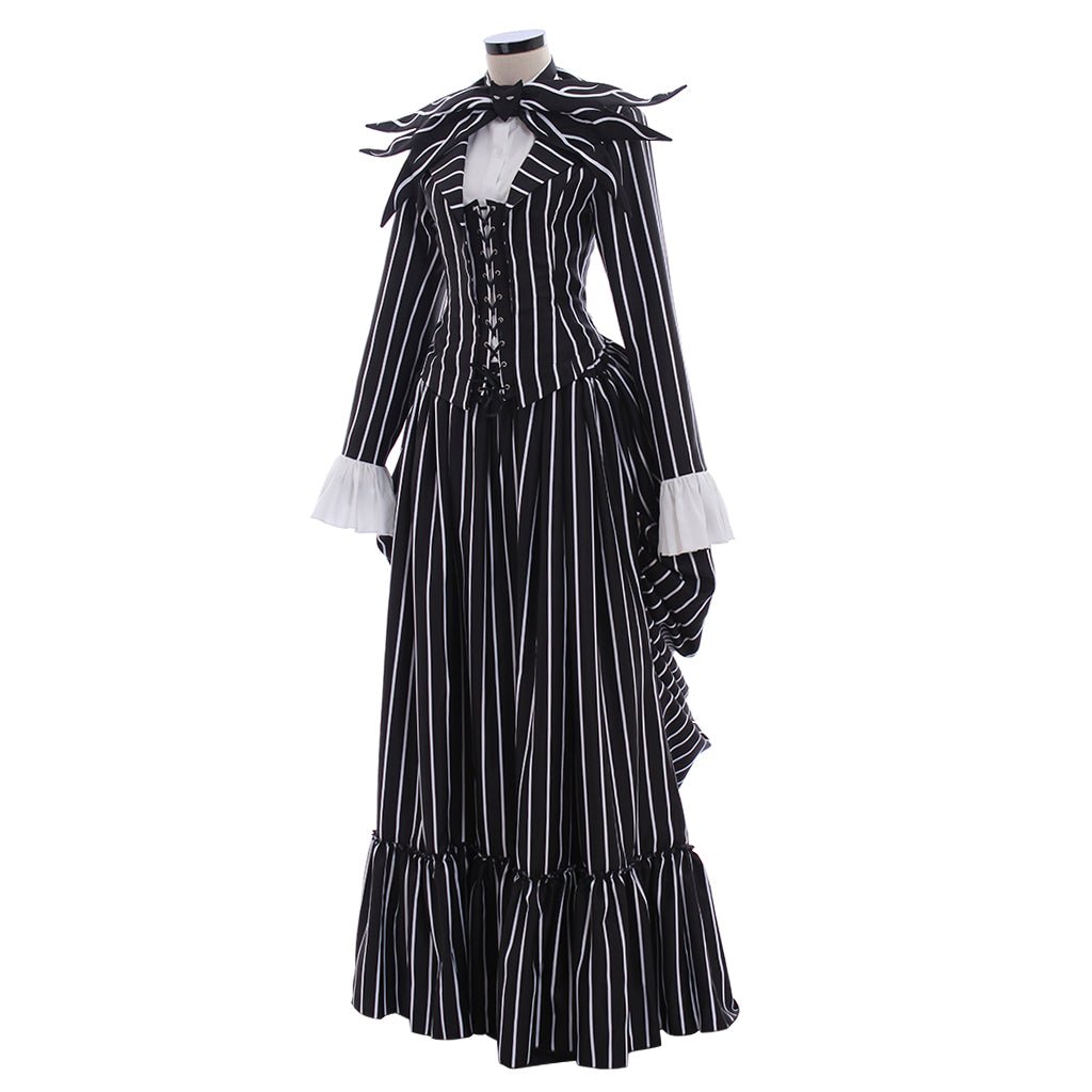 Traje de Jack Skellington Chaqueta de Rayas Negras para Fiesta de Halloween - Fantasia Cosera