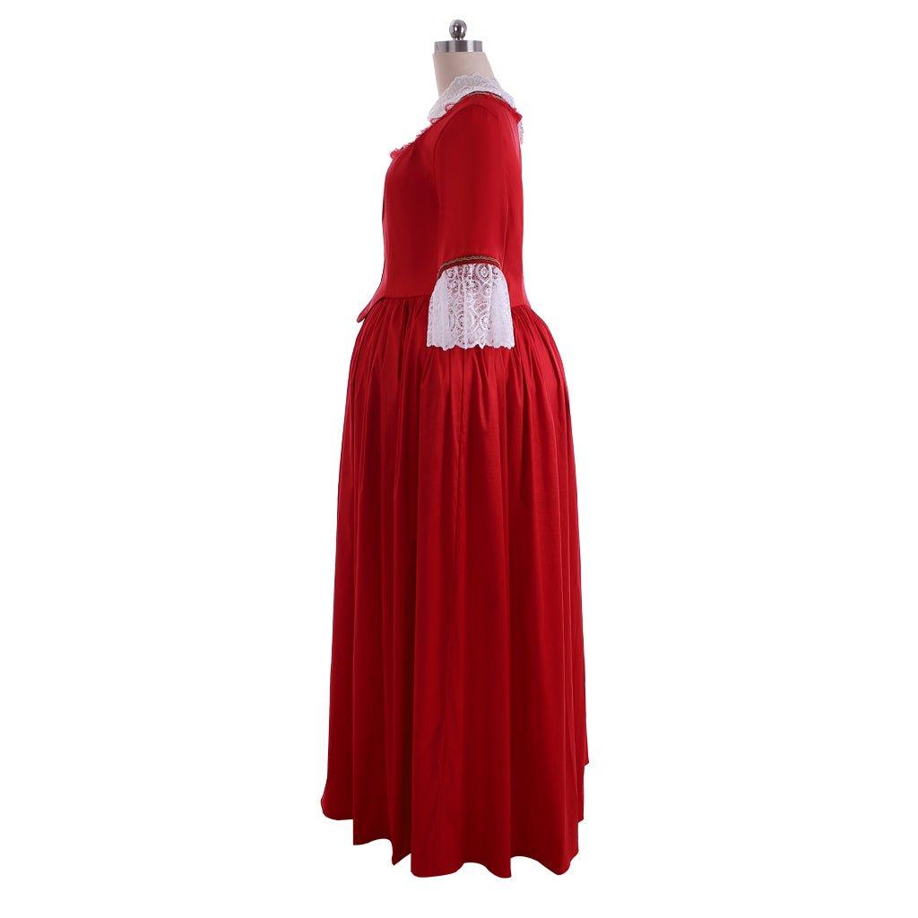 Vestido de Gala Rojo Claire Randall Outlander | Cosplay Estilo Rococó y Medieval - Fantasia Cosera