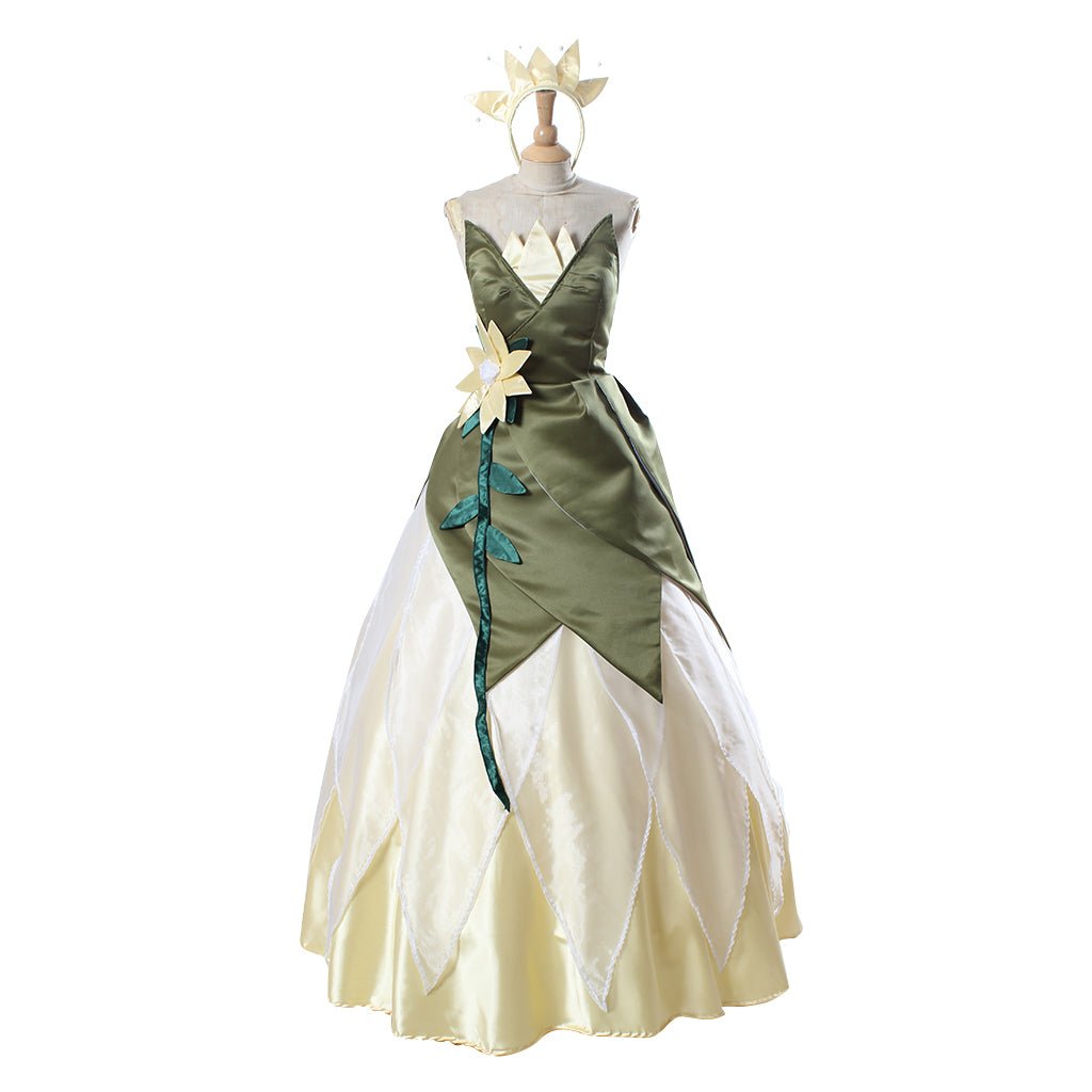 Vestido de Cosplay de Princesa Tiana para Adulto | Traje de Cosplay de la Serie Disney - Fantasia Cosera