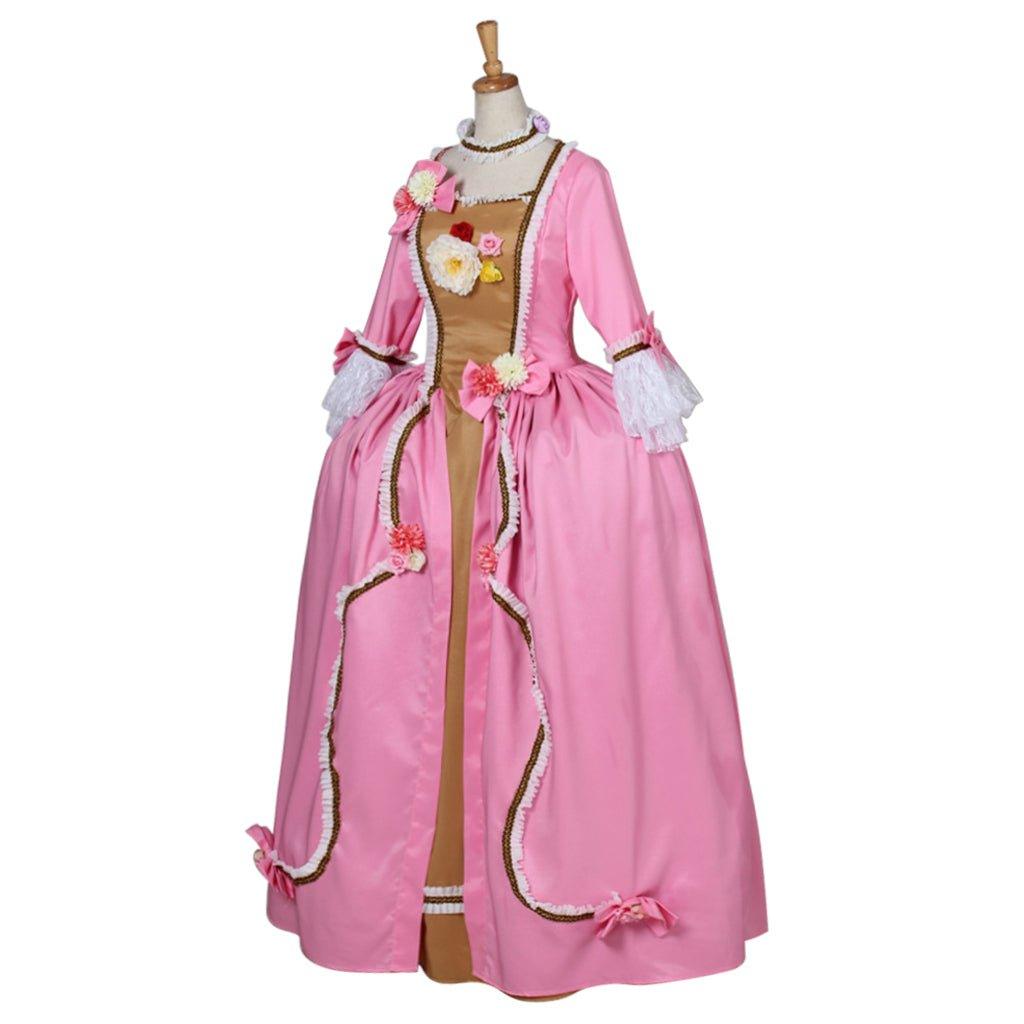 Vestido de Noche Gótico Rocó Rosa para Mujer | Estilo Victoriano, Renacentista, Colonial, Princesa - Fantasia Cosera