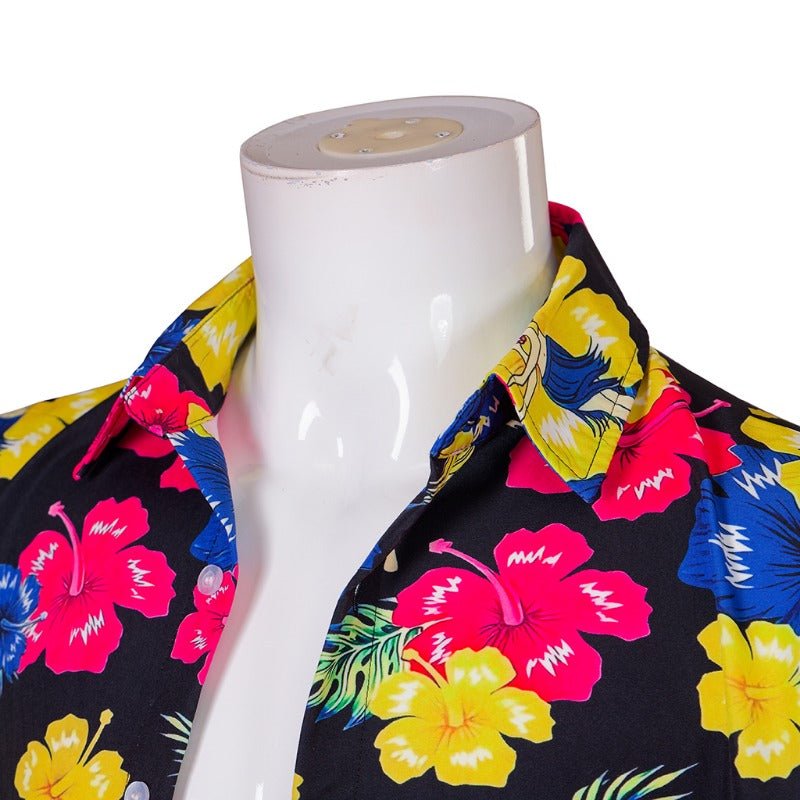 Traje de Ace Ventura Detective de Mascotas Camisa Hawaiana Pantalones Cinturón Juego Completo - Fantasia Cosera
