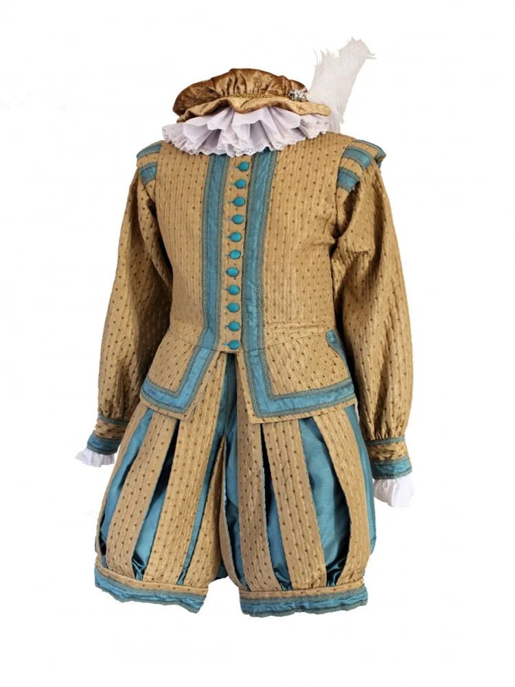 Traje de Príncipe Tudor de Lujo - Vestido de Rey Renacentista Histórico con Chaleco y Pantalones | Fantasía Cosera - Fantasia Cosera
