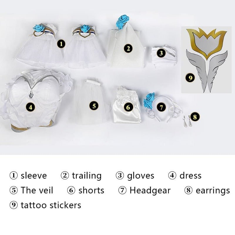 Vestido de Boda y Fiesta Lux Crystal Rose - Traje de Cosplay de Lux de League of Legends - Fantasia Cosera