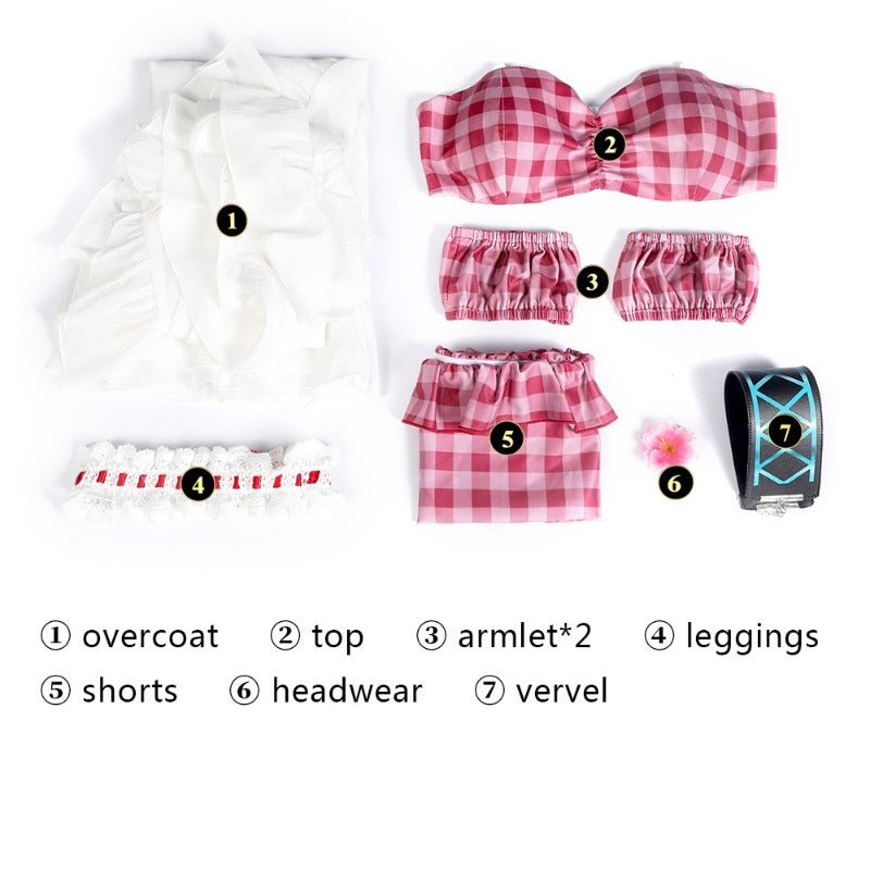 Traje de Cosplay de Verano de Eyjafjalla de Arknights Talla Estándar - Fantasia Cosera