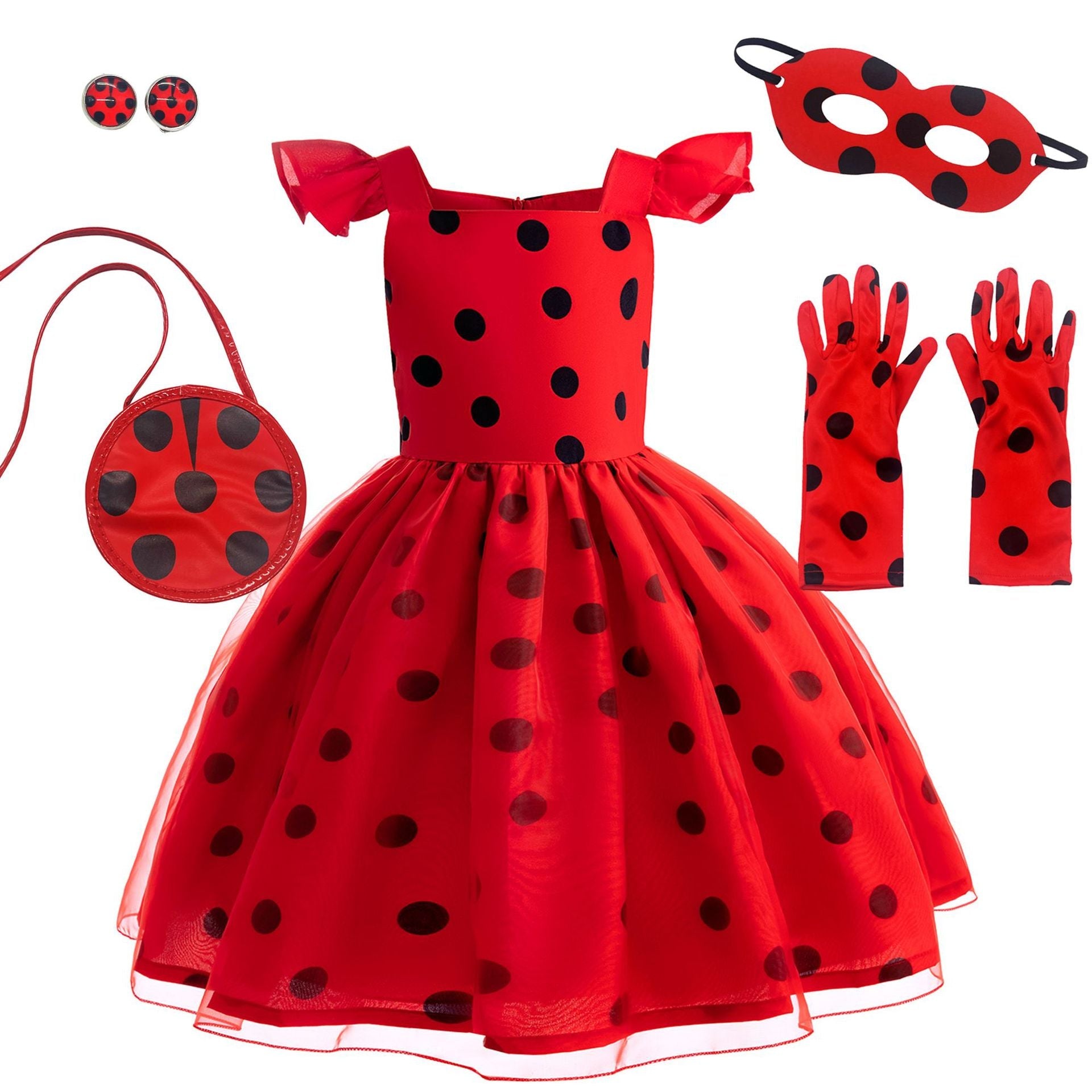 Disfraz de Mariquita para Niños - Disfraz de Cosplay de Mariquita Francesa para Juego de Rol Inspirado en Miraculous - Fantasia Cosera