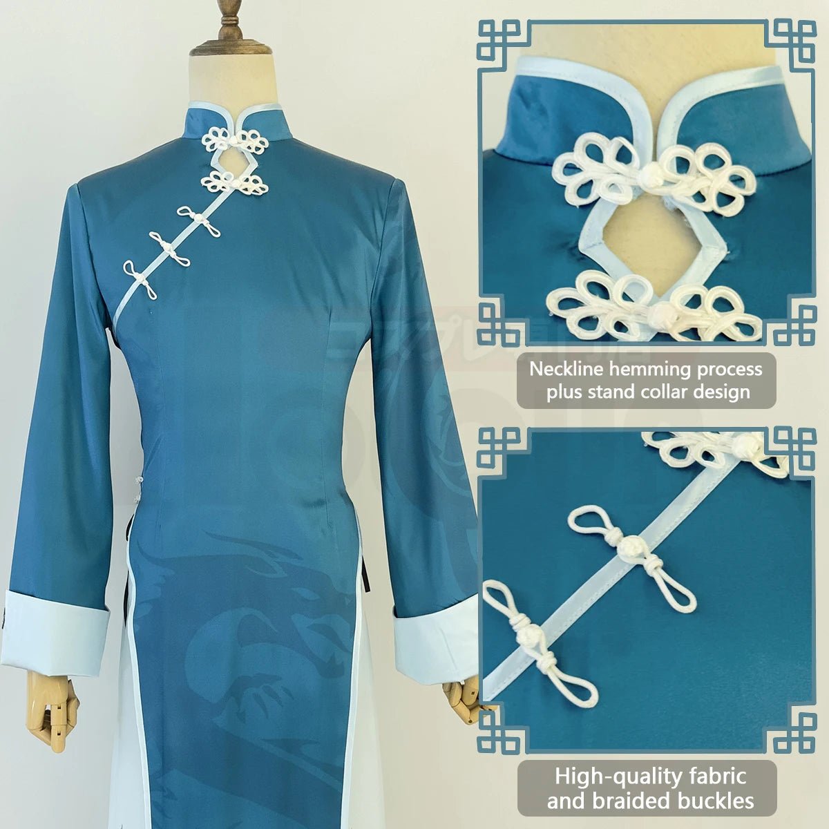 Traje de Cosplay de Kaiser de Blue Lock - Traje Chino Verde Kung Fu con Peluca de Fibras Sintéticas - Fantasia Cosera