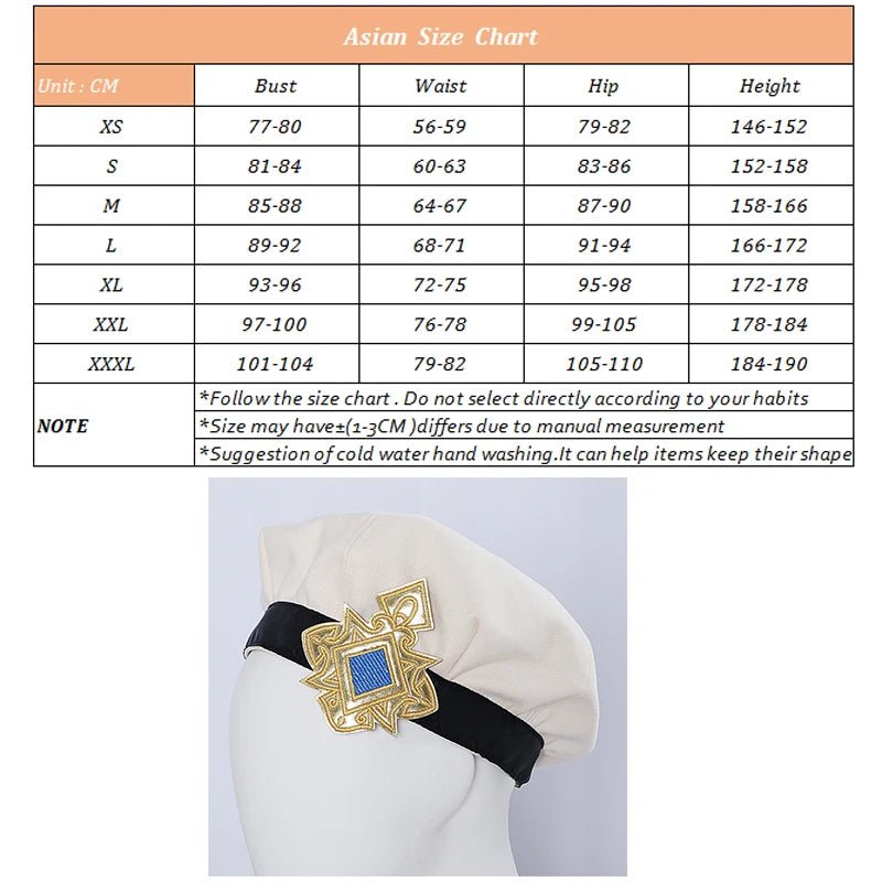 Traje de Cosplay de Navia de Genshin Impact - Traje de Carreras con Sombrero - Fantasia Cosera