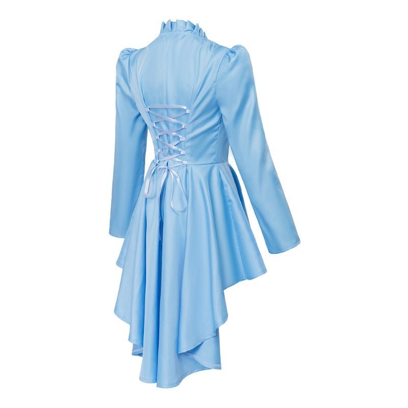 Vestido Gótico Medieval de Cocktail Alto-Bajo – Traje de Cosplay de Manga Larga para Mujer - Fantasia Cosera