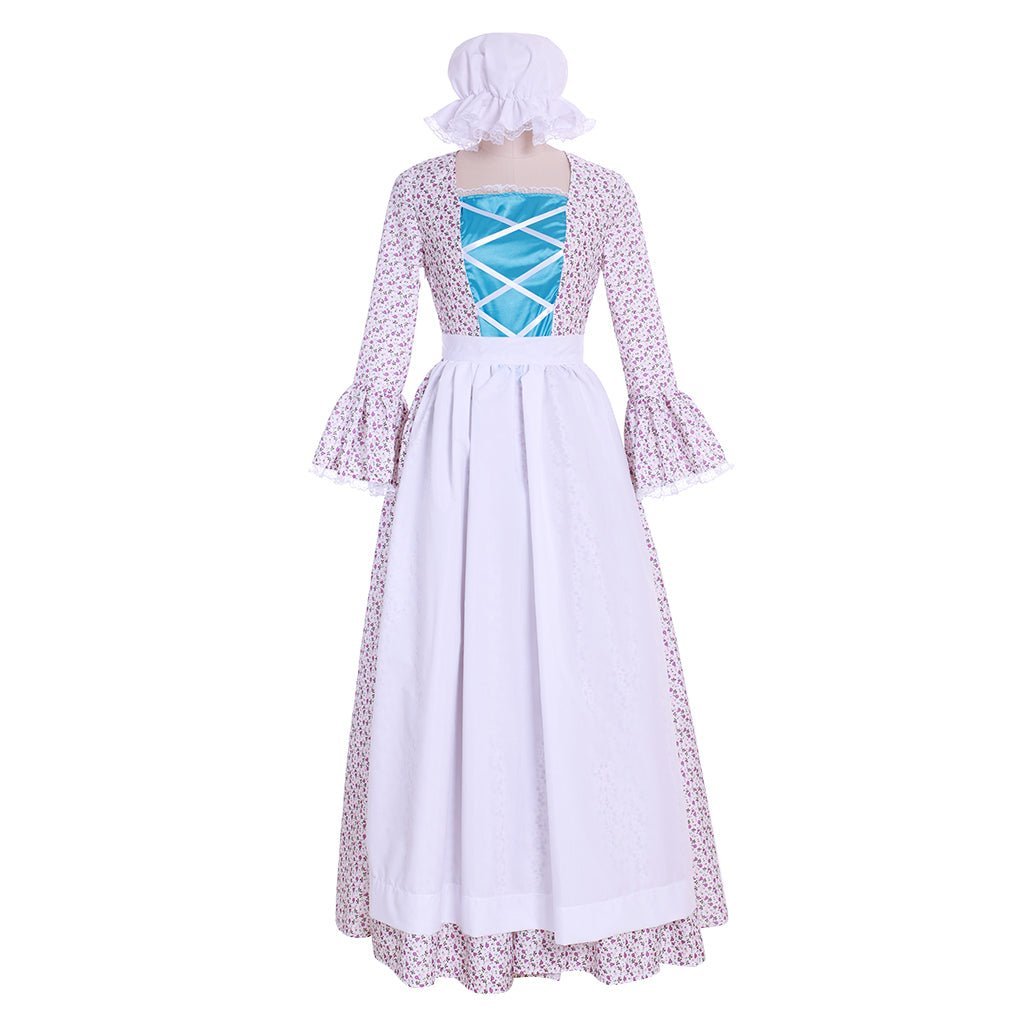 Vestido Pradera Floral Victoriano Peregrina – Vestido Colonial para Mujer, Estilo Lolita Cosplay - Fantasia Cosera