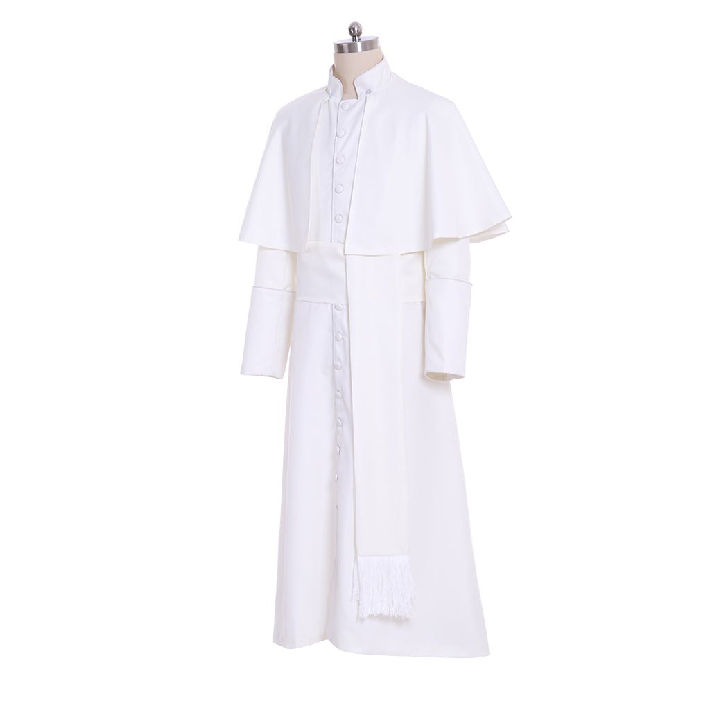 Túnica Blanca de Sacerdote Romano - Vestimenta de Clérigo - Traje Medieval y Gótico - Fantasia Cosera
