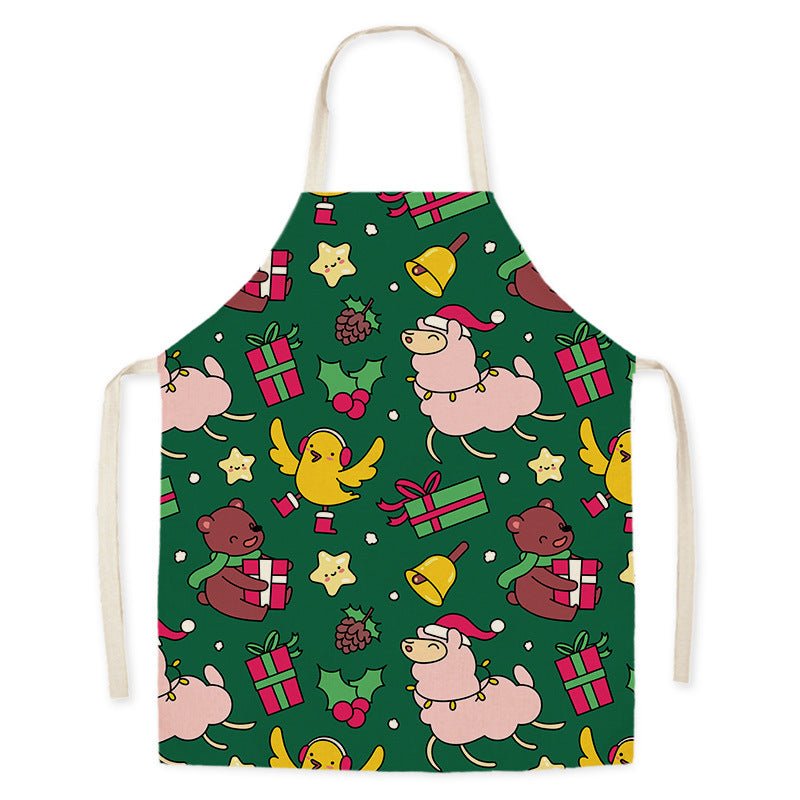 Delantal de Lino Anti-manchas para Cocina de Navidad y Año Nuevo, Decoración del Hogar para Adultos y Niños, Regalo de Evento - Fantasia Cosera