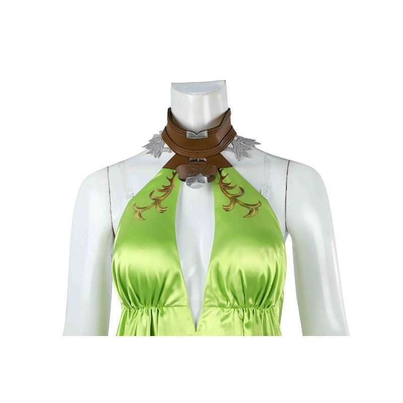 Traje de Nophica de FF14 Cosplay - Vestido Largo Verde para Halloween y Fiestas - Fantasia Cosera