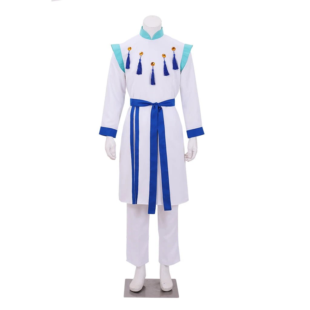 Traje de Príncipe Anime Cosplay Hombre Fantasía - Uniforme de Sacerdote Blanco para Fiesta de Halloween, Carnaval y Comic Con - Fantasia Cosera