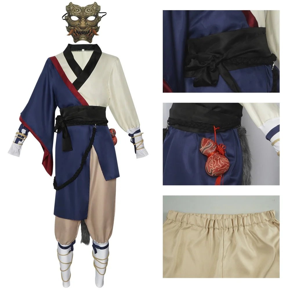 Traje de Cosplay Black Myth: Wukong | El Destinado Guerrero Enmascarado para Halloween y Expos de Anime - Fantasia Cosera
