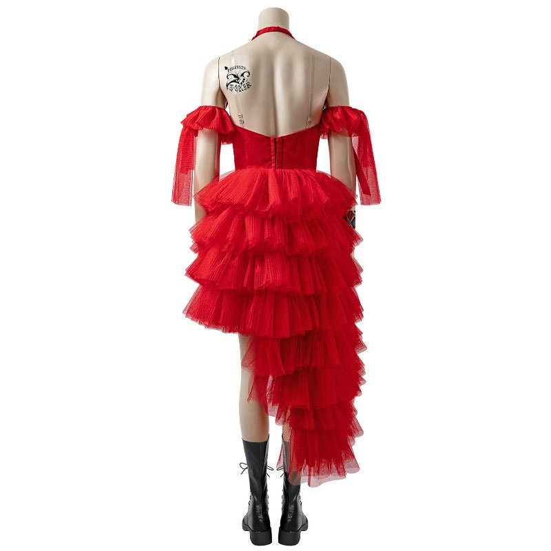 El Escuadrón Suicida 2 Harley Quinn Vestido Rojo Disfraz de Cosplay Conjunto Completo para Halloween - Fantasia Cosera