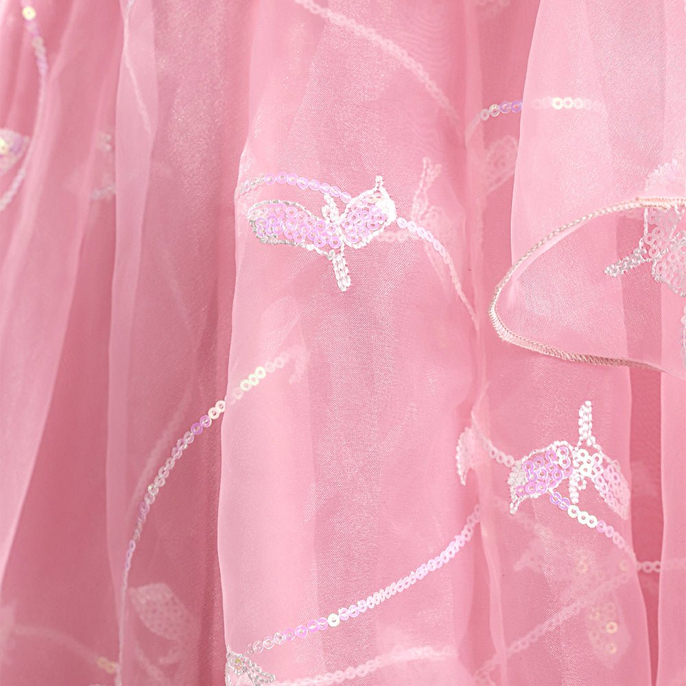 Vestido de Boda Rosa de Glinda de Wicked - Traje de Cosplay para Representaciones Musicales - Fantasia Cosera