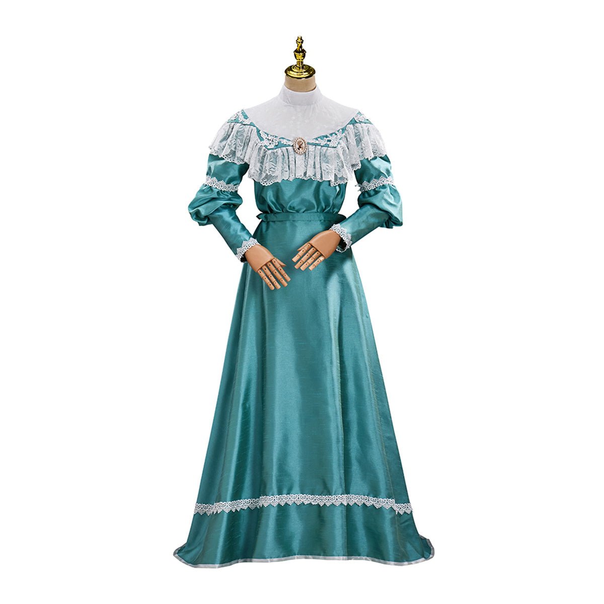 Vestido Victoriano Verde de Hombros Descubiertos - Elegante Disfraz de Cosplay para Entusiastas del Anime - Fantasia Cosera