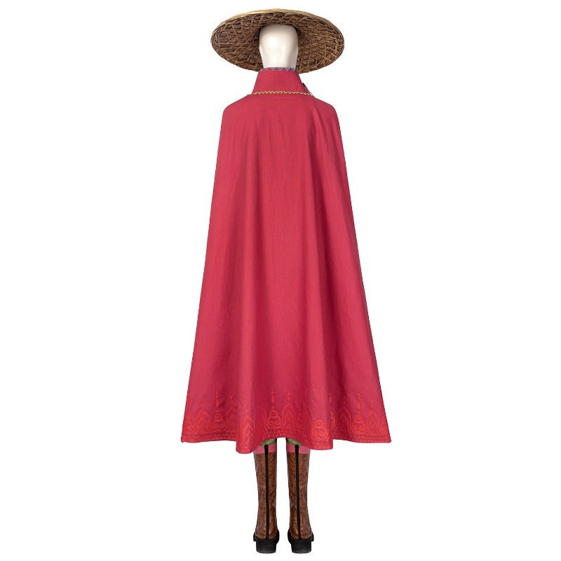 Traje de Cosplay de Raya Aventura Capa Chaleco Conjunto Completo Mujer Vestido Halloween Princesa Dragón - Fantasia Cosera