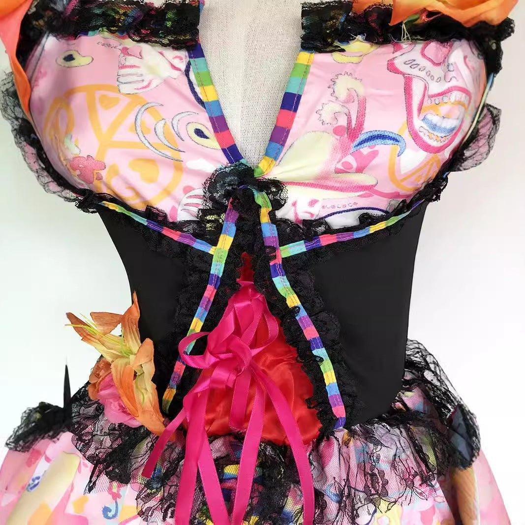 Disfraz de Novia Vampira Halloween | Cosplay Día de los Muertos Vestido Esqueleto | Fiesta Fantasma - Fantasia Cosera