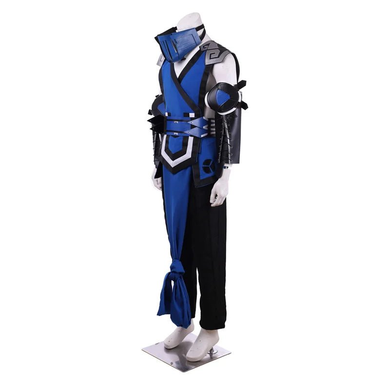 Traje de Cosplay de Sub-Zero de Mortal Kombat | Disfraz Completo de Ninja Azul para Adultos Halloween - Fantasia Cosera