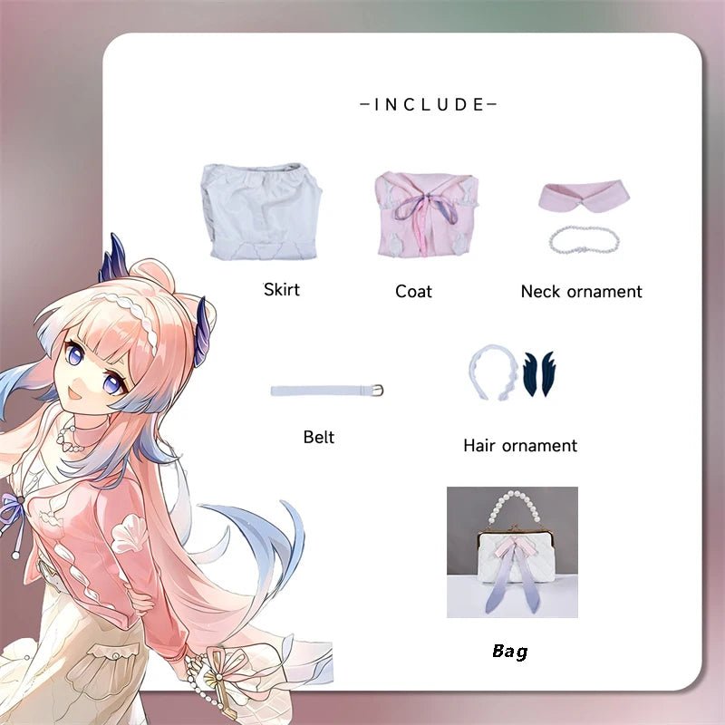 Traje de Cosplay de Sangonomiya Kokomi Nueva Piel Genshin Impact - Abrigo Vestido Rosa para Mujer - Fantasia Cosera