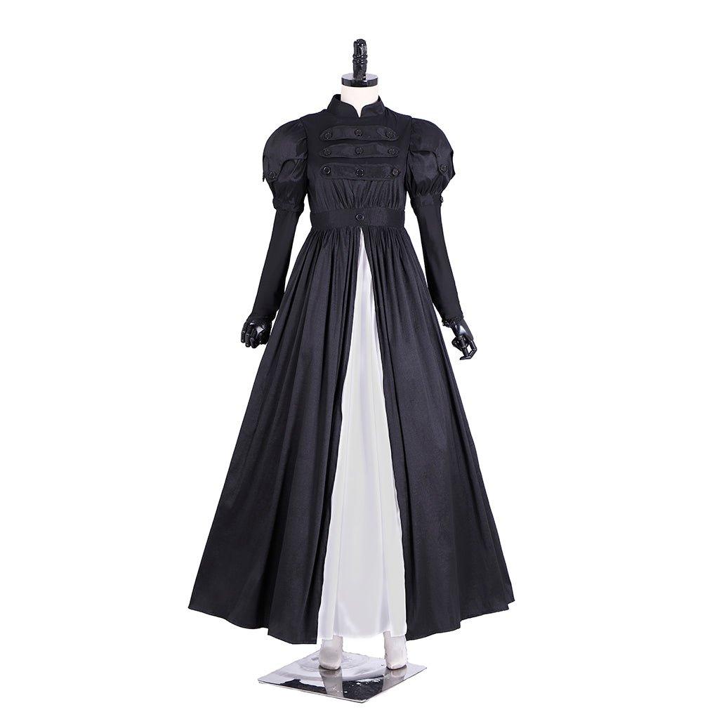 Vestido de Cosplay Eliza de Hamilton | Vestido de Gala Negro para Mujer Adulta | Satinado Personalizado para Halloween - Fantasia Cosera