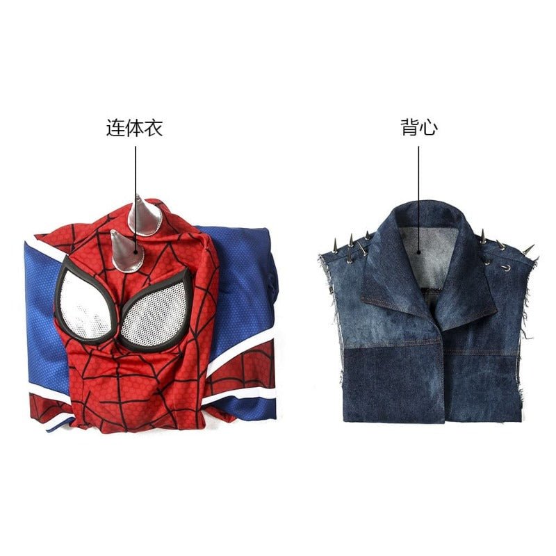 Traje de Cosplay Punk-Rock Spidey Hobart Brown Spider-Man para Fans - Fantasia Cosera
