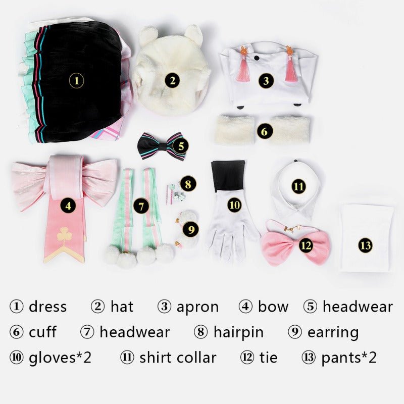 Traje de Cosplay Magical Mirai 2021 Clover Bunny Miku con Botas - Disfraz de Hatsune Miku - Fantasia Cosera